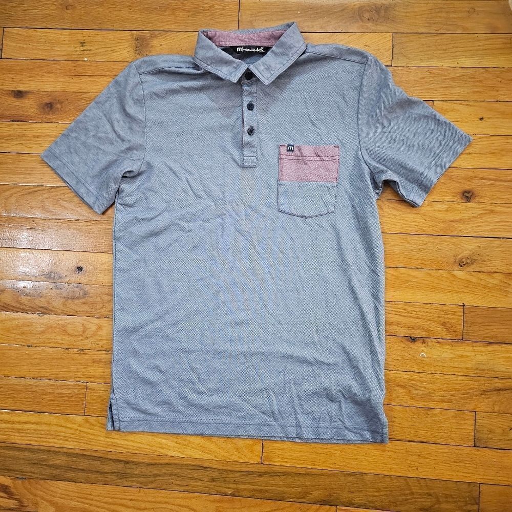 Travis Mathew Mens Golf Polo Short Sleeve Sleet Size S